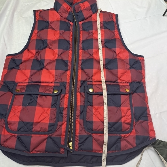 J. Crew Red and Black Plaid Vest - Picture 10 of 13